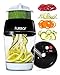 Vegetable Spiralizer Vegetable Slicer - 3 in 1 Zucchini Spaghetti Maker Zoodle Maker - Veggie Spiralizer Adjustable Handheld Spiralizer - Zucchini Noodle Maker Zucchini Spiralizer with Bonus Container
