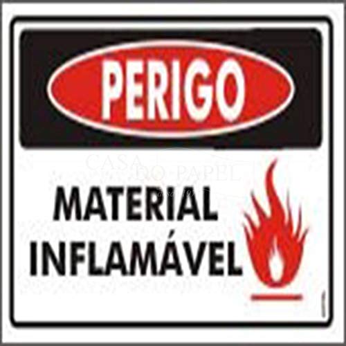Placa Sinalizadora Perigo Material Inflamável-ENCARTALE-PS-156