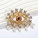 Evil Eye Brooch Fashion Unique Elegant Rhinestone Vintage Lucky Charms Eye Brooch Enamel Tassel Pearl Pin Clothing Jewelry Clothing Backpack Jacket Hat Decoration DIY (Yellow)