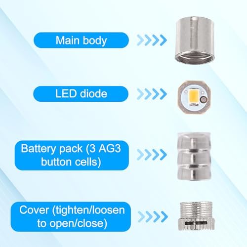 20pcs LED Mini Lights for Dollhouse, Battery Operated Miniature LED Lights with 10 Batteries & 20 Adhesive Pads Micro Spotlight for Crafts Displays Artwork (Warm White) - 2