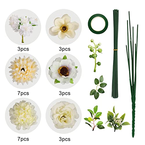 Ubhkjghjg 75Pcs Artificial Flowers Box Set, Silk Artificial Small Flowers For Diy Wedding Bouquets Centerpieces Arrangements, Faux Flower Heads Combo Handmade Fake Flowers #TOP1