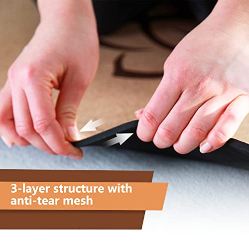 DH FitLife Esterilla de Yoga de Corcho y TPE, Colchoneta de Gimnasia 183 x 61 x 0,6 cm, Esterilla de Deporte y Fitness Antideslizante, Yoga mat Gruesa con Líneas de Orientación - imagen 5