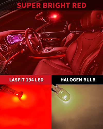 Lasfit 194 168 T10 W5W Led Bulb Canbus Error Free, Non-Polarity 400Lm Extremely Bright For Tail Center High Mount Stop Lights, Brilliant Red (Pack Of 2) #TOP1