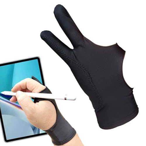 Artist Glove For Drawing Tablet, Digital Graphics Drawing Tablet Glove, Two Finger Anti Touch Smudge Guard, Drawing Glove for Graphics Drawing, Tablet, Pad and Art Creation, Right Hand or Left Hand