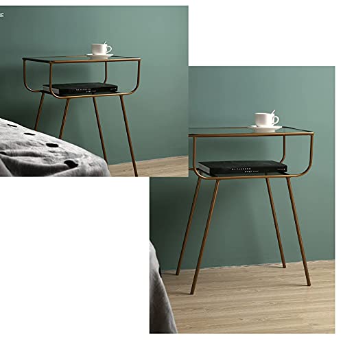 Table de chevet dorée moderne, bout de canapé géométrique et table d'appoint