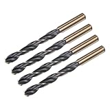 QUARKZMAN Spiralbohrer 10,5 mm, Metallbohrer set Länge 133 mm, Gold Titanium & Schwarz Nitride beschichtetes bohrer HSS6542 mit 10,5 mm Geradem Schaft für Edelstahl Metall Holz, 4 Stück