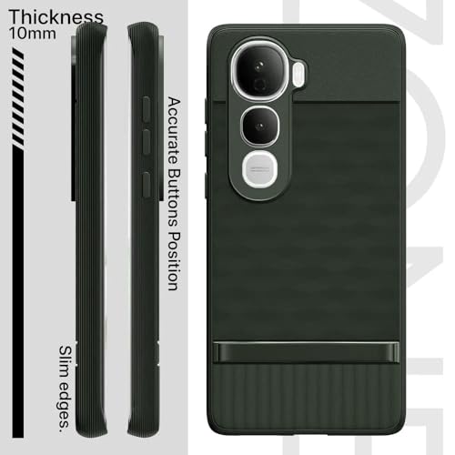 Image of amazon basics Shockproof Case for Vivo Y400 Pro 5G | Full Camera Protection | TPU Flexible Back Cover for Vivo Y400 Pro 5G (Military Green)