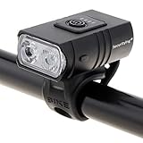 SecurityIng USB Rechargeable Bike Front Light, Super Bright 2 LED 1000LM Waterproof 6 Modes Bicycle Headlight and Tail Rear Light Set Taillight, Built-in 1000mAh Battery and Power Indicators