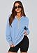 PRETTYGARDEN Women's 2026 Fall Hooded Sweatshirts Long Sleeve Half Zip Cropped Hoodies Pullover Winter Fashion Clothes (Sky Blue,Large)