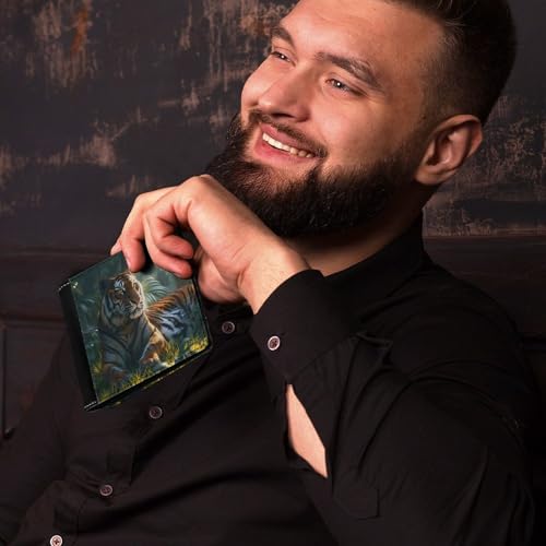 Tiger Bifold Wallet PU Leather Card Cash Holder Cute Purse for Men Women4