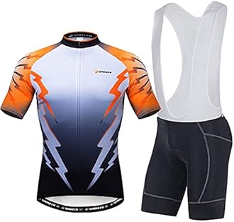 sponeed Men's Cycling Jersey and Bib Short Suit Bicycle Wear Padded Bike Tights
