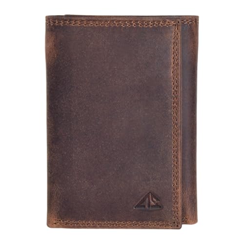 Image of ASAD Leather Slim Everyday Trifold Wallet with ID Window and Multiple Card Slots | Genuine Leather Double Stitched RFID Blocking Stylish | Gift for Him | Hidden Card Pockets
