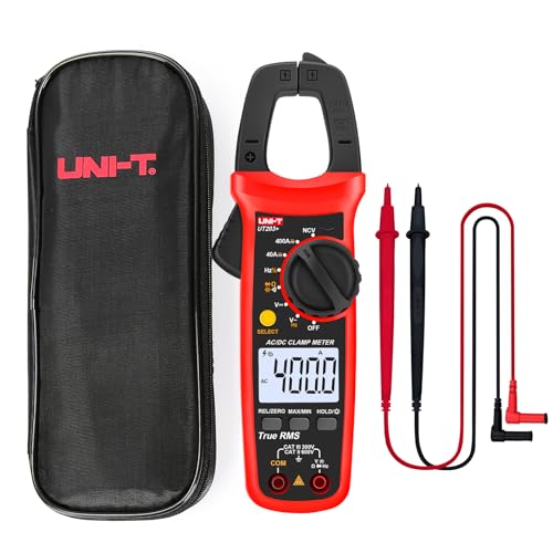 Image of UNI-T Digital Clamp Meter UT203+, AC Current True RMS HVAC Volt Amp Ohm Meter Clamp On Multimeter, Auto Ranging 4,000 Counts NCV AC DC Voltage Frequency Resistance Capacitance Continuity Diode Tester