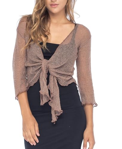 Image of Back From Bali Womens Sheer Shrug Cardigan Lightweight Knit