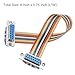 MECCANIXITY IDC Rainbow Wire Flat Ribbon Cable DB15 Female to DB15 Female 8 Inch Length 2.54mm Pitch Breadboard Jumper Wires for Electronic Projects