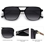 SOJOS Retro Aviator Sunglasses for Women Men,Trendy Rectangle Womens Mens Shades Sun Glasses SJ2202 - Image 5