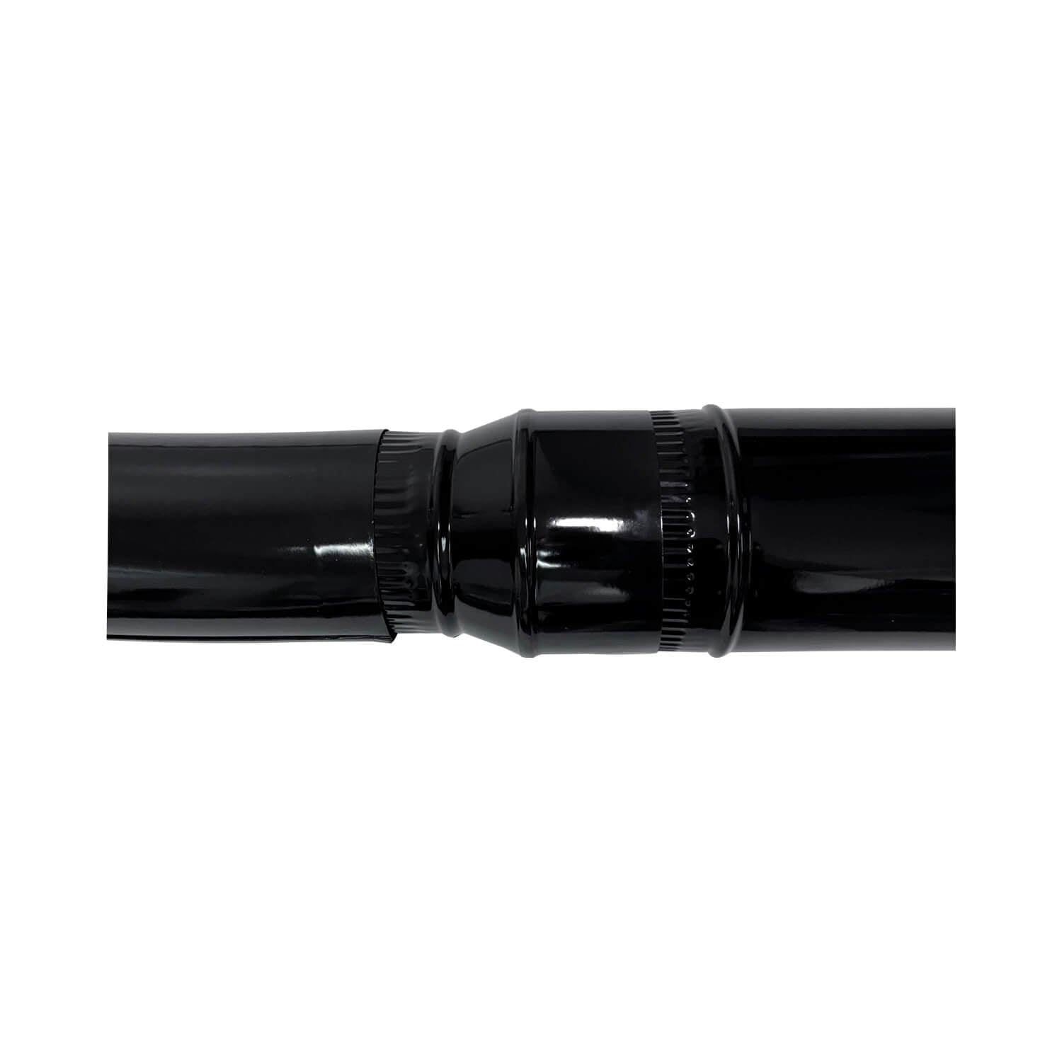 Reducción Tubo Chimenea 250 a 200mm - Adaptador Negro Vitrificado para Estufas de Leña - Reductor Macho-Hembra - Tubo Estufa