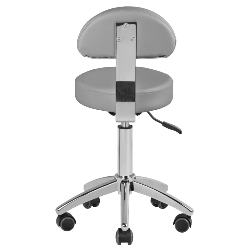 Tabouret cosmétique avec dossier AM-304 gris