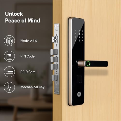 Image of Yale YDME 200 NxT Smart Door Lock | Fingerprint, PIN, RFID & Mechanical Key | Biometric Digital Lock for Home & Office |