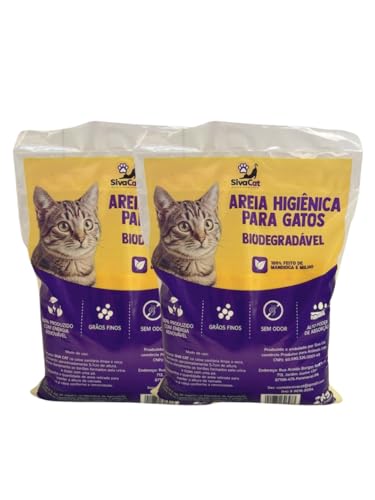 Areia Biodegradável para Gatos Siva Cat – 4 kg – Grãos Finos (Milho e Mandioca)