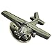 PinMart's Antique Silver 3D Propeller Airplane Flying Lapel Pin