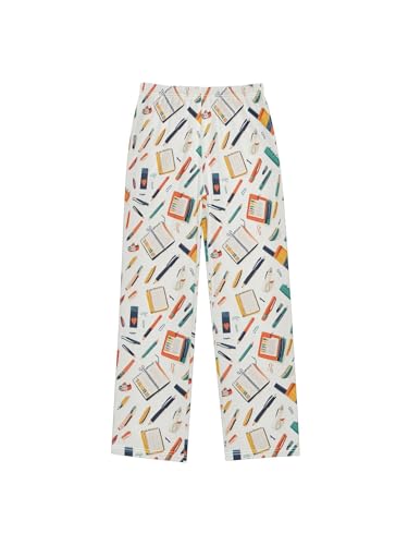 ZZKKO Cartoon Notebooks Stationery Boys Pants for Kids Jogger Pants with Pockets S