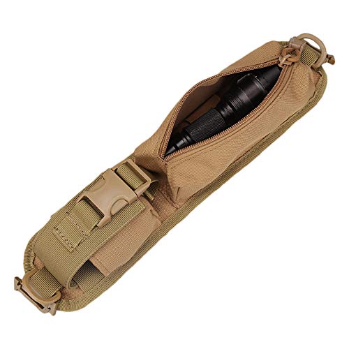 XTACER Shoulder Strap Pouch Tactical Increase Storage Pouch Accessory Hunting Tools Bag for Molle Backpack Strap (Tan (2-Pack))