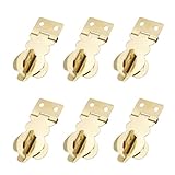 TAODAN 6PCS Solid Brass Padlock Hasp with Screws 27x19mm Mini Decorative Hasp Handbag Buckle Locking Clasp for Vintage Wooden Boxes Heavy Duty Wooden Boxes Jewelry Gift Boxes Tool Boxes