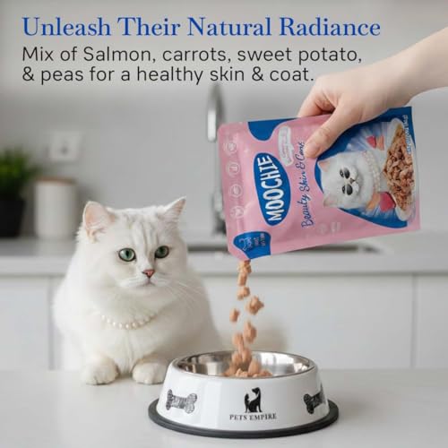 Image of Moochie Tasty Wet Cat Food, (85g X 36 Pouches) Grain Free Cats Gravy Meal, Beauty Skin & Coat with Tuna, No Artificial Flavours Kitten Food, Non-Vegetarian Cat Foods Pouch for Kittens