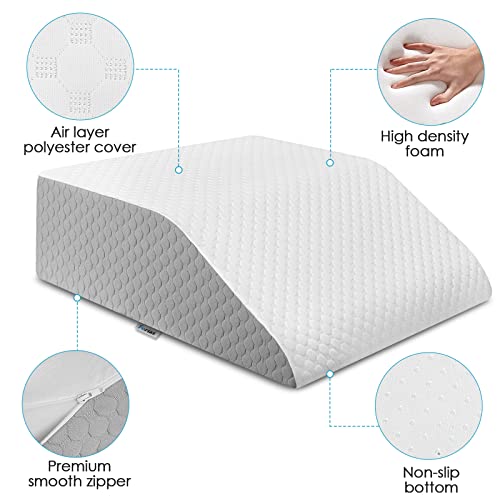 Forias Leg Elevation Pillow For Swelling After Surgery 8" Leg Pillow For Sleeping Memory Foam Wedge Pillow For Legs Circulation Elevated Pillow For Sciatica Knee Hip Ankles Back Pain Relief #TOP2