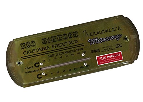 KEY STONE 温度計 カーキ サーモメーター マーキュリー ワイド ヨコ型