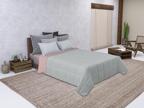 Miniatura 8 de Somnihome Edredon Reversible Nórdico Bicolor Cama 135 140 Cm Tacto Pluma. Duvet Nórdico Cálido Suave Comodo. Cama Matrimonio. Calidad 400 Gr. Color Rosa - Gris 240x260
