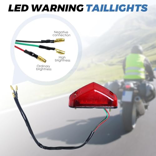 Supecesorio LED Motorrad Rücklicht Mini Bremsrücklicht 12V 9 LED Stop Running Rücklicht, Universal für Motorräder ATV Dirt Bike Scooter, Robustes ABS-Gehäuse