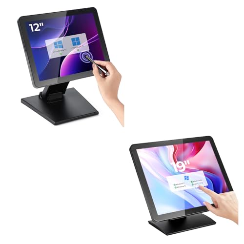 Image of MUNBYN 12-inch POS Touchscreen Monitor, LED POS Monitor, HDMI /VGA Capacitive Screen Display, and 19-inch POS-Touchscreen-Monitor, LED Backlit Multi-Touch-Screen-Monitor