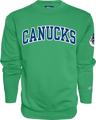 Blue 84 Vancouver Canucks NHL Officially Licensed Crewneck Sweatshirt Sleeve Logo Secondary Color, Large