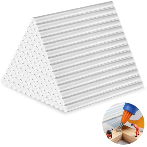 YQkangzhu 110pcs Mini Hot Glue Sticks, 10 x 0.7CM Clear Hot Glue Sticks, for DIY Craft, Adhesive Sticks for Glue Gun, Sealing, Hobby Crafting, Woodworking, Plastics, Fabric, Ceramics