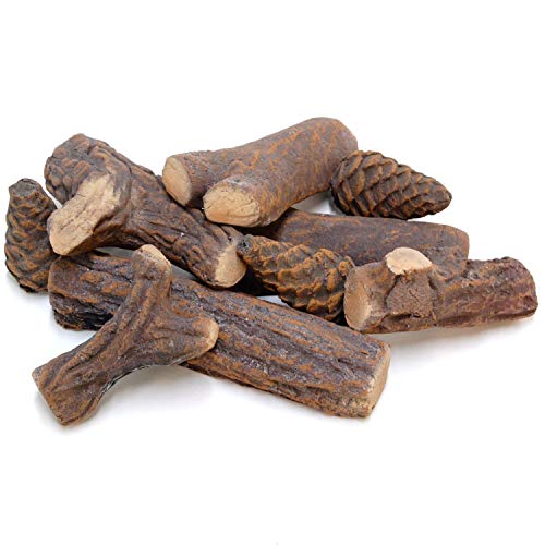 shoperama 9-teiliges Keramikholz-Set Deko-Holz für Bio-Ethanol und Gas-Kamine