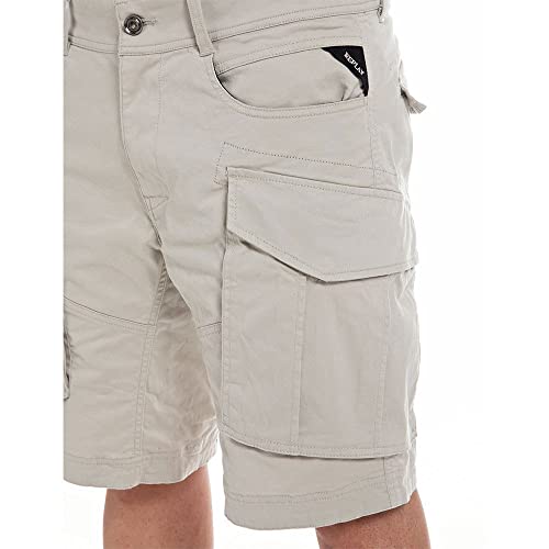 Replay Herren Cargo-Shorts Joe Short Regular-Fit mit Stretch, Aluminium 205 (Beige), 30W – Ansicht 6