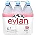 Evian Natural Spring Water, 1 L bottles, 6 pack
