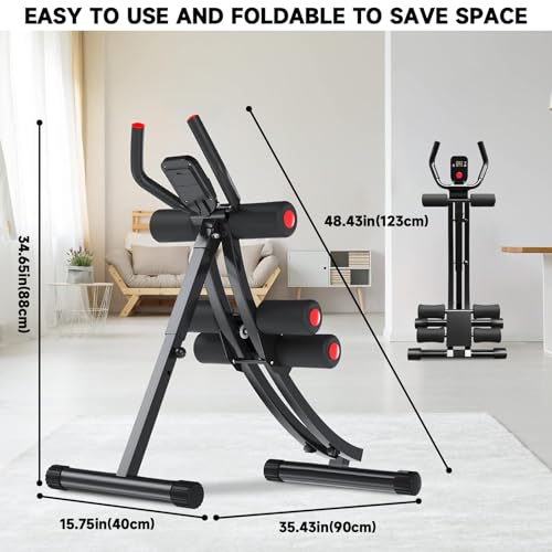 JOBUR Bauchmuskelmaschine Women's Home 308lbs Abdominal Compressor Folding Abdominal Core Trainer 4-speed Adjustable Abdominal Exerciser mit LCD Display