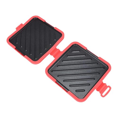 Yajuyi Microondas Sandwichera Grill, Tostadora de Sándwiches con Material de Silicona y Metal Extraíble, Tostadora Multifunción para Sandwiches, Pan Tostado Waffles y Postres, Rojo