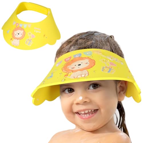 Image of Kids Waterproof Shower Cap - Adjustable Baby Bathing Hat EVA Soft Comfortable Shampoo Shield for Toddlers Infants Boys Girls 0-12 Years