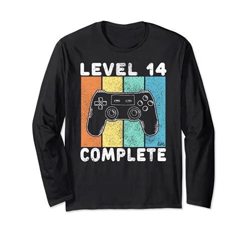 Camiseta Gamer 14 Cumpleaños Regalo Para Niños 14 Años Manga Larga