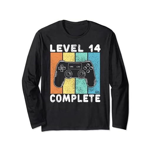 Camiseta Gamer 14 Cumpleaños Regalo Para Niños 14 Años Manga Larga