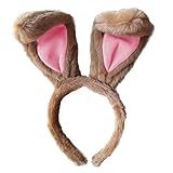 Pagreberya Bunny Ears Headband, Brown
