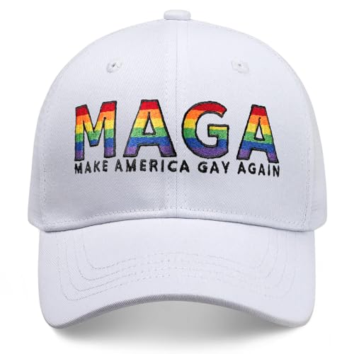 Image of Gay Pride Rainbow Trucker Hat for Men and Women LGBT Embroidered Adjustable Washable LGBTQ Baseball Cap Gifts