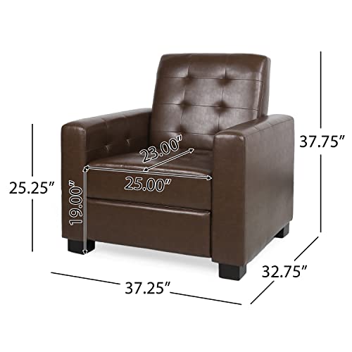 Sillón pushback reclinable peluche marrón oscuro miniatura 3