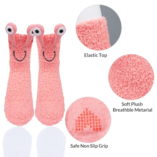 Image of Benefeet Sox Womens Girls Fuzzy Socks with Grips Soft Fluffy Slipper Socks Cute Cozy Winter Socks Christmas Halloween Gifts