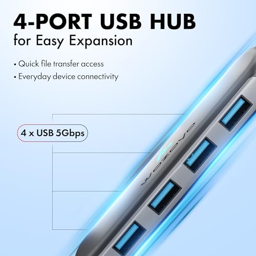 Image of Type C to 4 Port Wozoyo USB 3.2 Hub, 4XUSB 5Gbps,Data Transfer Upto 5Gbps,Plug & Play,Multiport Type C Hub with 30cm Cable,Compatible with MacBook, Laptop,Tablet, Smartphones & Type C Enabled Devices