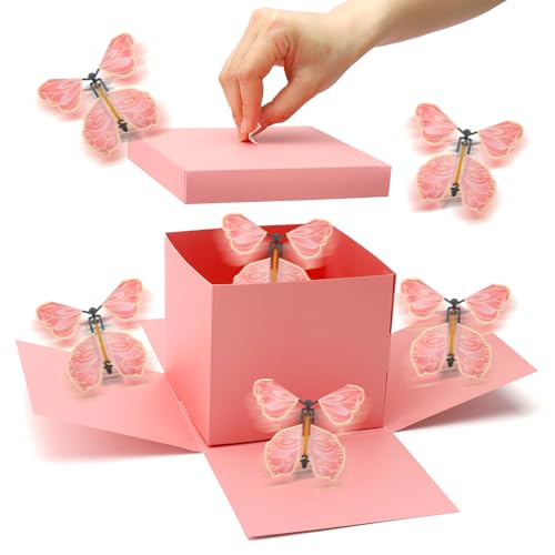 APOMOONS Borboletas voadoras explosão caixa de presente caixa surpresa DIY surpresa para o dia dos namorados, dia da mãe, Natal Gift Box